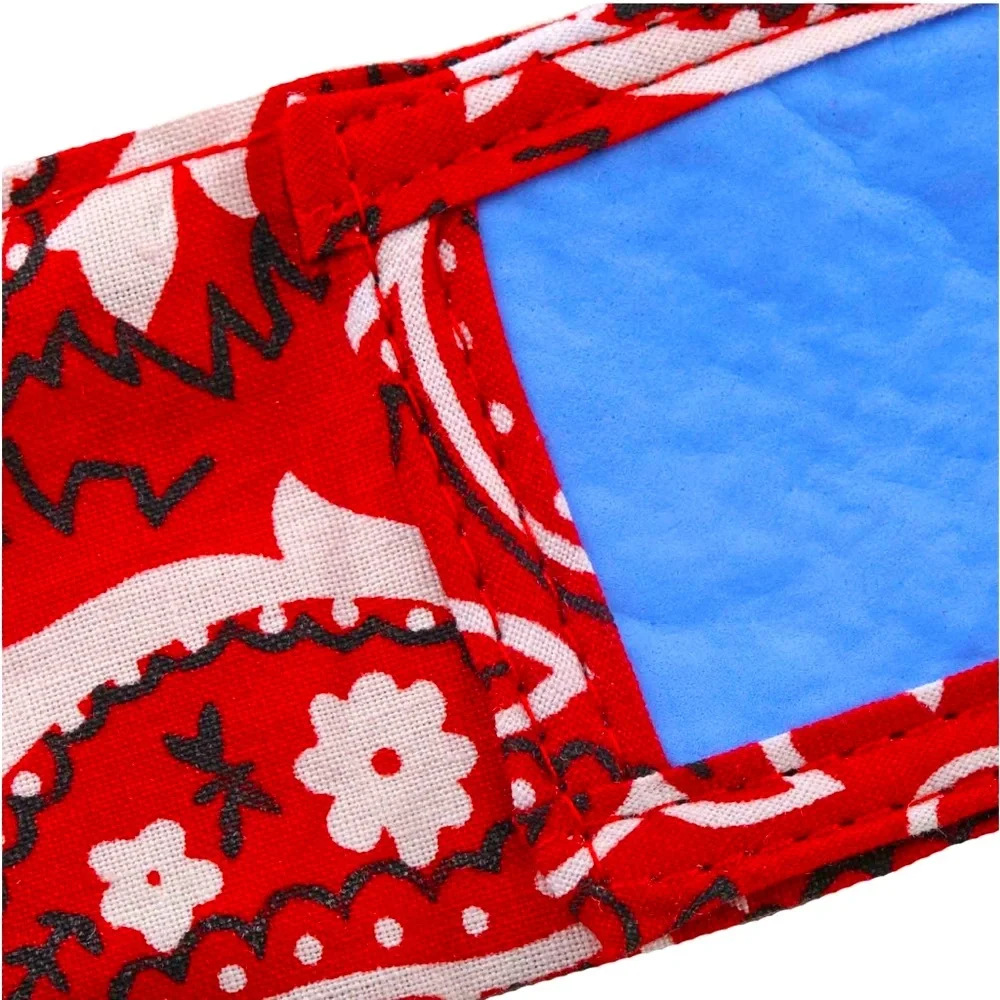 COOLING Red Bandana Dog Collar - Rustic Boho Bow Tie - Unisex Dogs Pet Wrap
